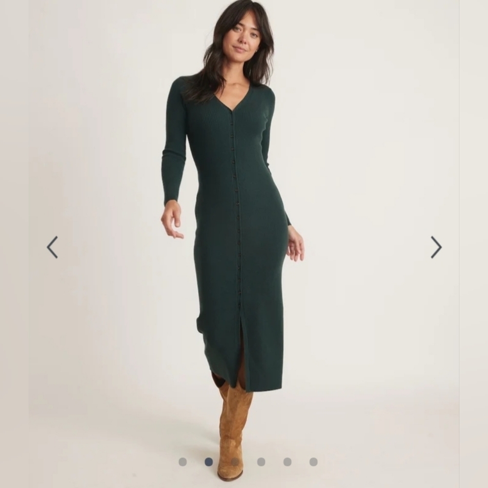 Marine layer Brea Rib Midi Dress in Ponderosa Pine - Picture 4 of 6